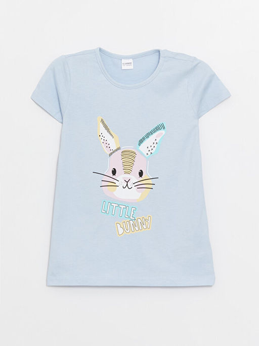 Bisiklet Yaka Bask?l? K?sa Kollu K?z ?ocuk Pijama Tak?m? - Waikiki фото 2