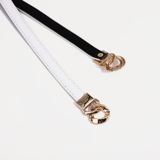 Ремень женский, ширина 1 см, пряжка металл, цвет белый - Simaland фото 2