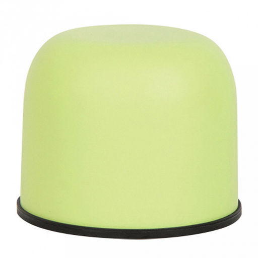 Термос из нержавеющей стали с узкой горловиной 1л "Лестер" д8,7см, h31,4см, горло д5,1см, кнопочный механизм, автостоппер, защита от проливания, завинчивающаяся крышка-стакан, силиконовый протектор, покрытие - салатовый глянец, чехол из экокожи серый