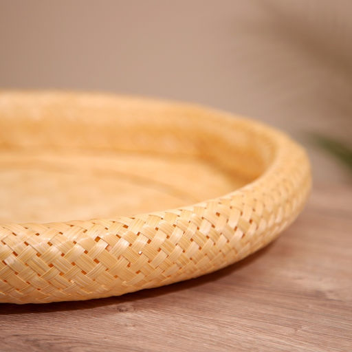 Тарелка плетёная, 40×40×6 см, бамбук