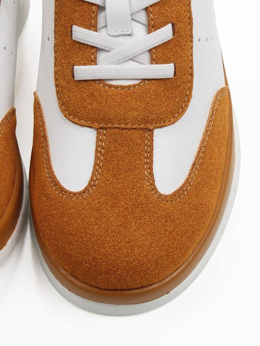 03-YA486-2 WHITE/SAND Кроссовки женские (натуральная кожа, натуральная замша)