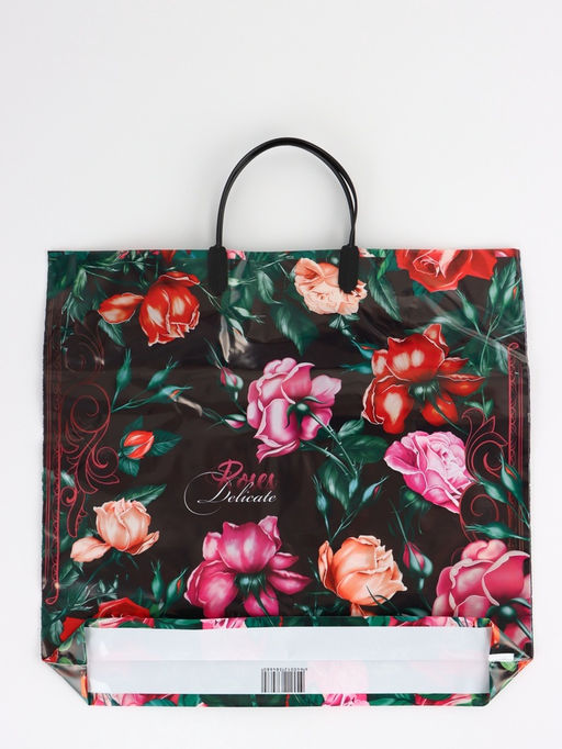 Цена за 5 шт. Пакет «Нежные розы», полиэтиленовый, пластиковая ручка, 37×35 см, 90 мкм