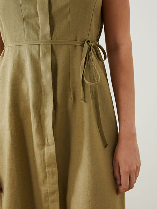 %100 Keten G?mlek Elbise