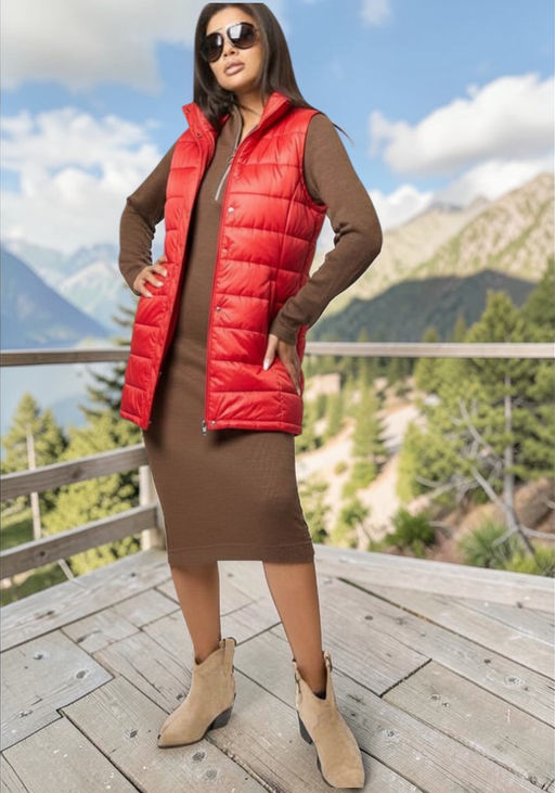 Платье трикотажное прямое миди с длинным рукавом - Fly фото 33