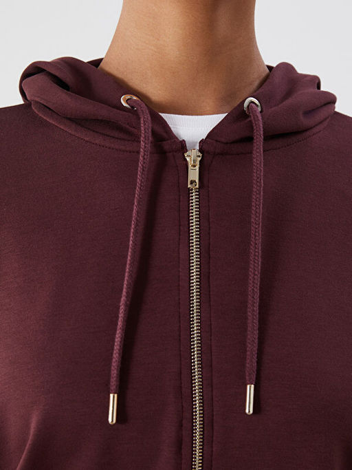 Kap??onlu Kad?n Fermuarl? Sweatshirt