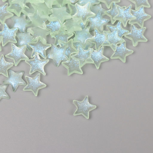 Цена за 2 шт. Декор для творчества акрил «Звёзды», зелёный светится в темноте, набор 100 шт., 0.9×0.9 см