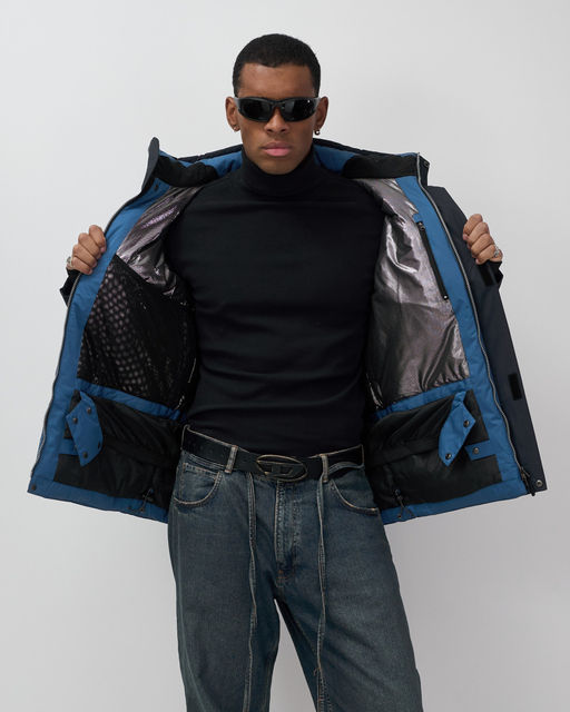 Горнолыжная куртка мужская зимняя синего цвета 7612S - Mtforce фото 8