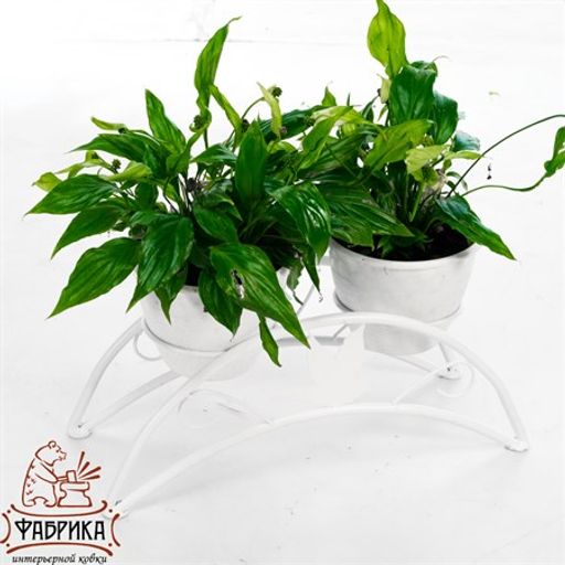 Подставка для цветов на подоконник 41-981W на 2 цветка - Фабрика интерьерной ковки фото 4