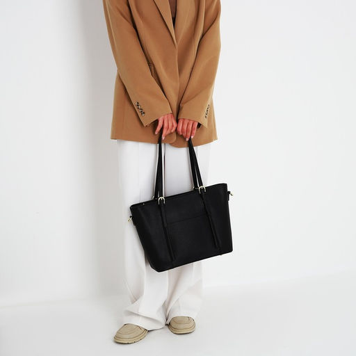 Сумка-шопер на молнии, цвет чёрный - Simaland фото 2