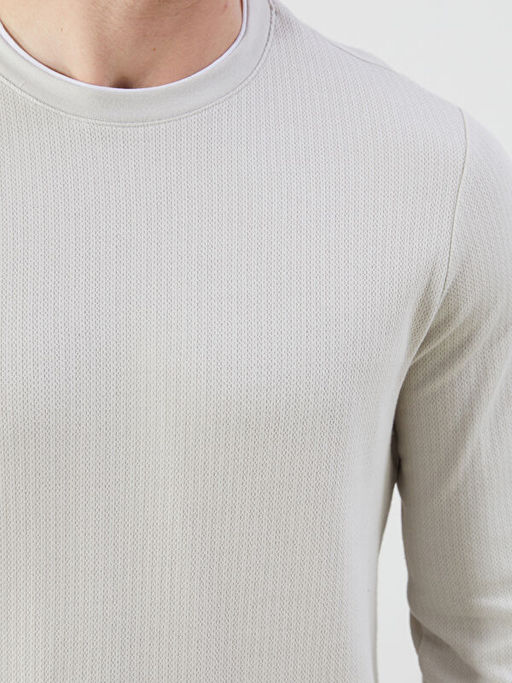 Bisiklet Yaka Uzun Kollu Erkek Sweatshirt