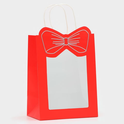 Цена за 12 шт. Пакет подарочный новогодний с оком Бант, 19?26?13 см - UPAK LAND фото 2