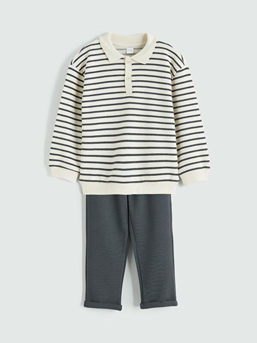 ?izgili Erkek ?ocuk Sweatshirt ve E?ofman Alt?