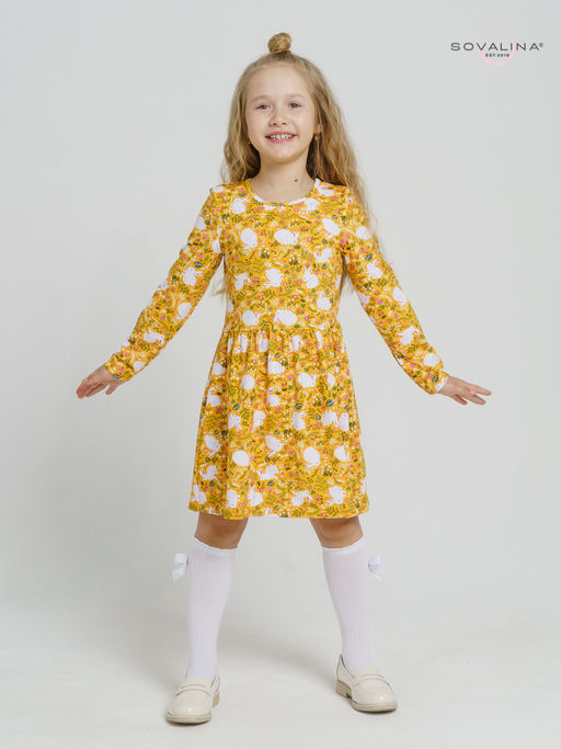 Платье Эля кролики на желтом - Sovalina фото 3