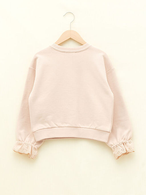 Bisiklet Yaka Bask?l? Uzun Kollu K?z ?ocuk Sweatshirt - Waikiki фото 2