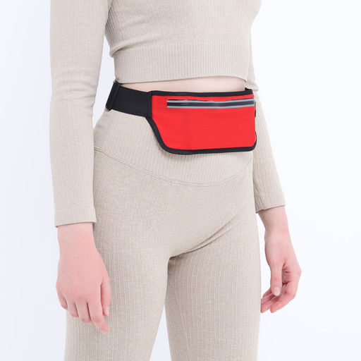 Сумка поясная на молнии, светоотражающие элементы, цвет красный - Simaland фото 6