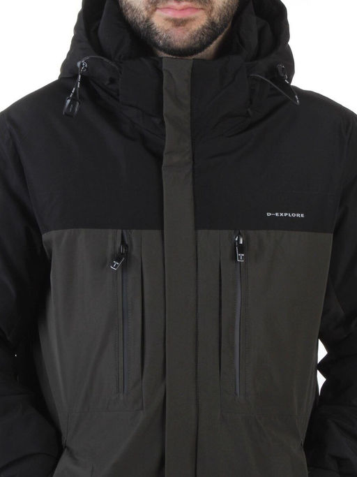 D6594 DK. GREEN/BLACK Куртка мужская зимняя (200 гр. холлофайбер)