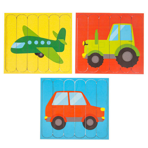 Головоломка «Собери 6 картинок. Транспорт», двусторонние палочки
