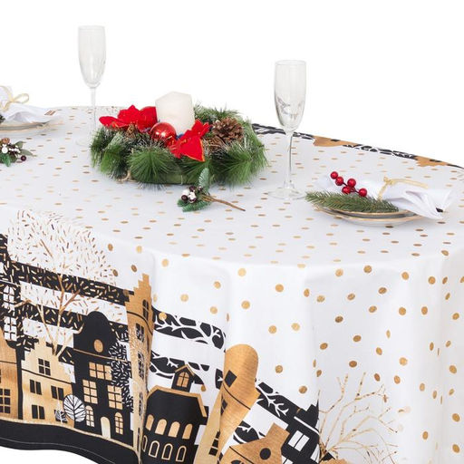 Скатерть Этель: Золотой город 180 147 см с ГМВО, 100 % хлопок, саржа, 190 г/м  фото 3