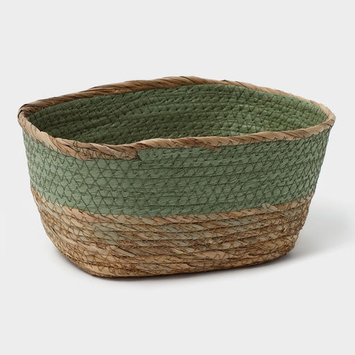 Корзина для хранения LaDom «Лео», плетёная, ручной работы, солома, 25×18×12 см, зелёная
