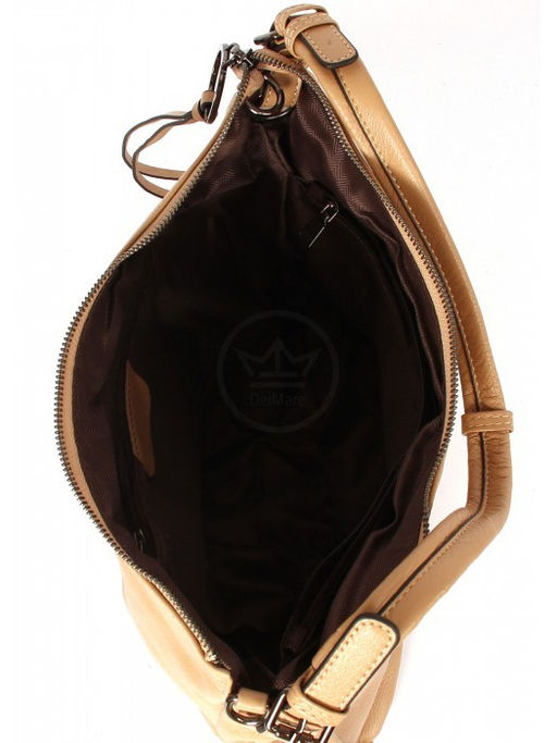 Сумка женская натуральная кожа GU 2066-2022, 1отд+карм/пер, плечевой ремень, бежевый SALE 265740 - Adelia фото 3