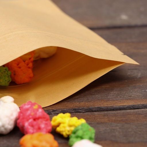 Цена за 50 шт. Пакет Zip - lock Крафт с прямоугольным окном, плоский, 12×20 см