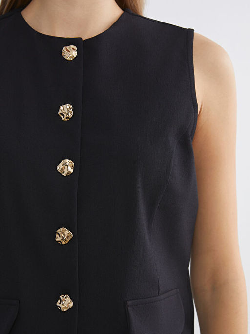 Bisiklet Yaka Kad?n Klasik Yelek