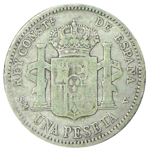Монета 1 песета 1904 года Испания