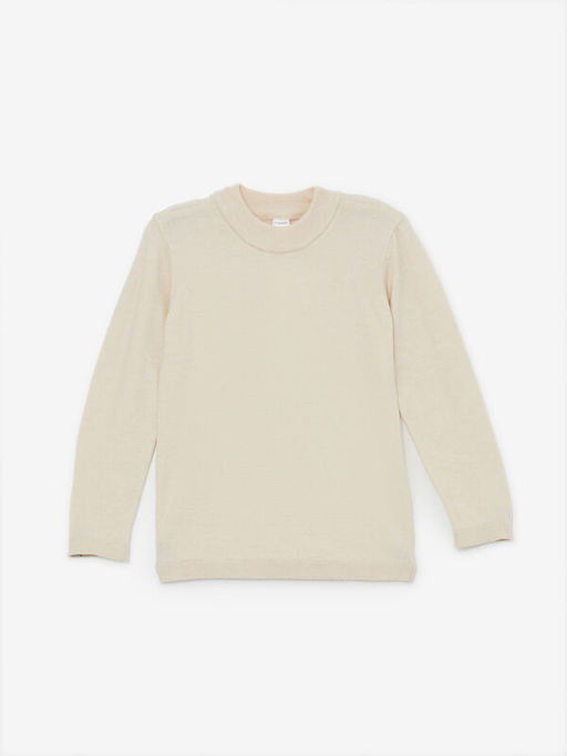 Bisiklet Yaka Uzun Kollu Triko Kazak