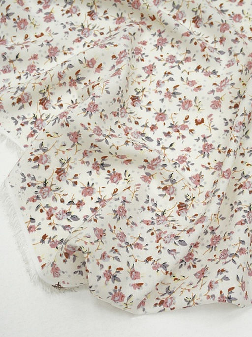 Штапель Бетти цв.кремовый, ш.1.45м, вискоза-100%, 100гр/м.кв - Купава фото 6