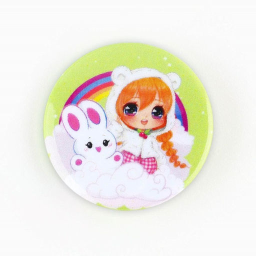 Цена за 10 шт. Значок металлический закатной Милые анимешки, d=2.5 см, МИКС