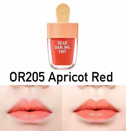 Etude House Dear Darling Water Gel Tint Apricot Red Увлажняющий гелевый тинт для губ Красный Абрикос  фото 3