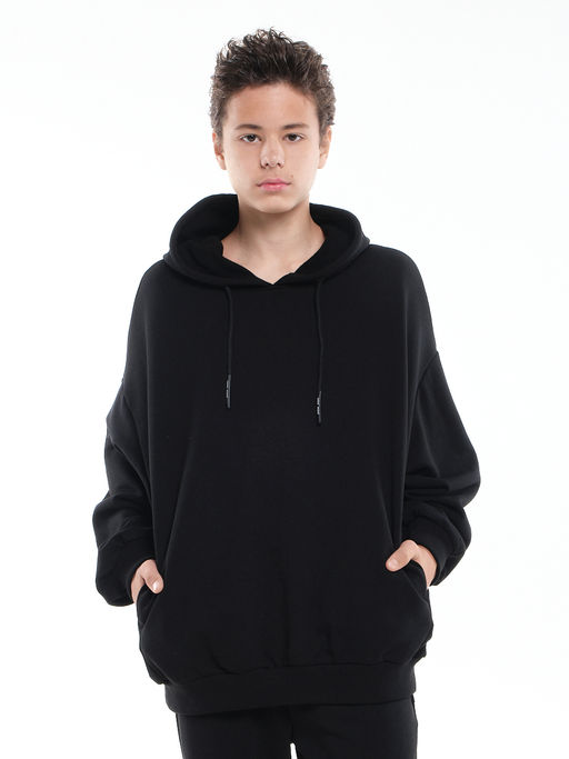 Худи спортивное с капюшоном 22-7546 черный - Mini maxi фото 8
