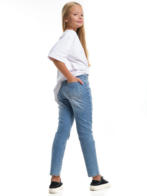 Джинсы синие для девочки 33-1062 синий - Mini maxi фото 17