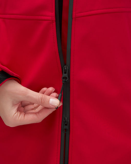 Парка спортивная женская с капюшоном softshell красного цвета 9568Kr - Mtforce фото 7