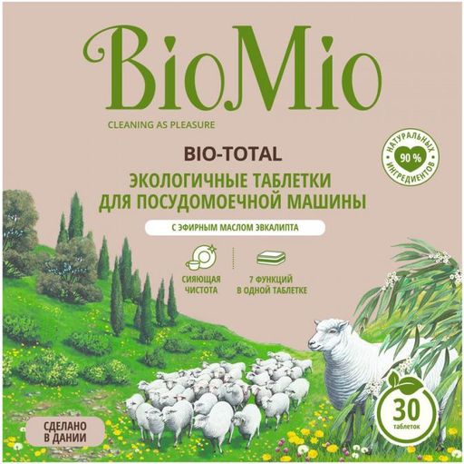 BIO-TOTAL Экологичные таблетки для посудомоечной машины с эф.маслом ЭВКАЛИПТА (30 шт) - Biomio фото 4