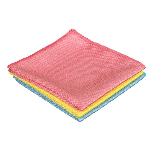 Салфетка из микрофибры, для стекл и зеркал, 3цвета 30*30 см, арт. 448-077