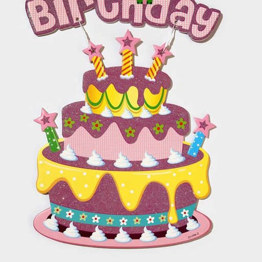 Украшение подвеска «С Днём Рождения», 42×26 см, розовое