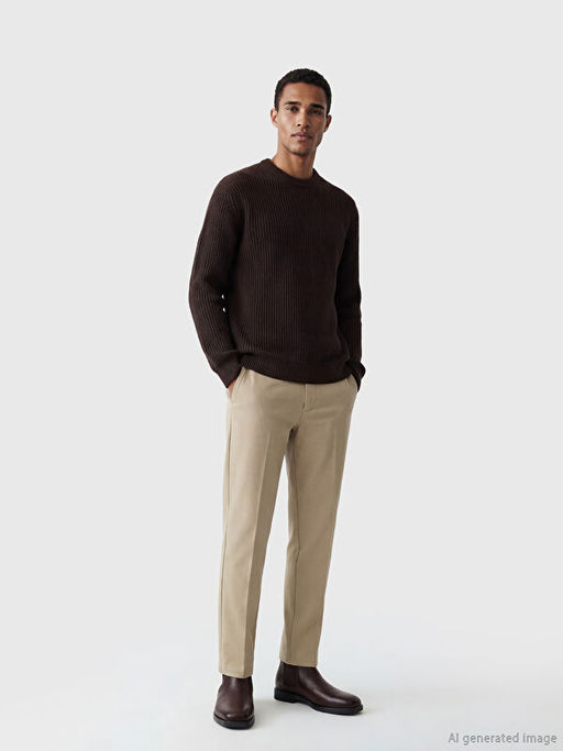 Bisiklet Yaka Erkek Triko Kazak