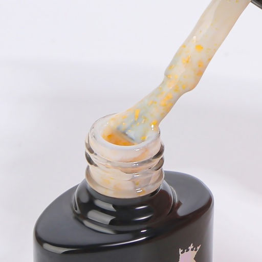 Гель лак для ногтей, с поталью, трехфазный, 8 мл, LED/UV, белый (043)