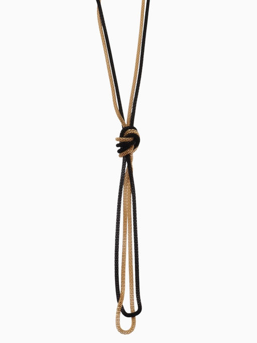 Бусы 2 нити Трансформер (несколько способов носки), цвет чёрно-золотой, 118 см