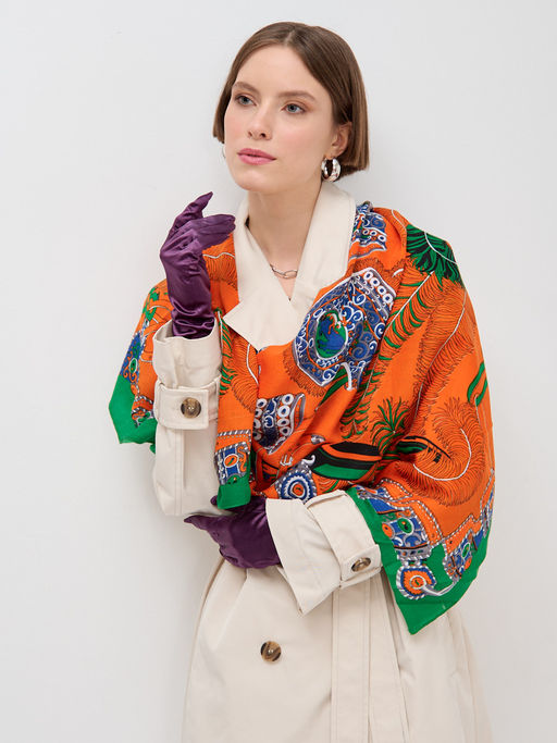 Большой, яркий платок из тонкой шерсти - Tantino фото 8