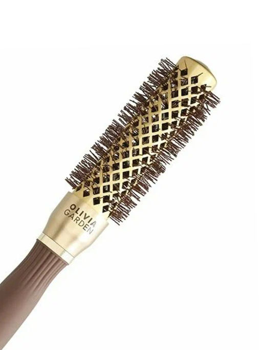 Olivia Garden Термобрашинг для укладки волос / Expert Blowout Shine Wavy Bristles Gold & Brown, 20 мм, коричневый