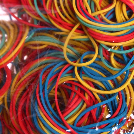 Банковская резинка цветная, 1000 грамм, длина 95 мм, диаметр - 60 мм, сечение 1.7×1.7 мм