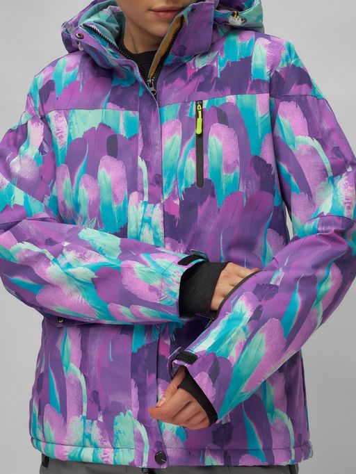 Горнолыжный костюм женский фиолетового цвета 02302-1F - Chunmai фото 13