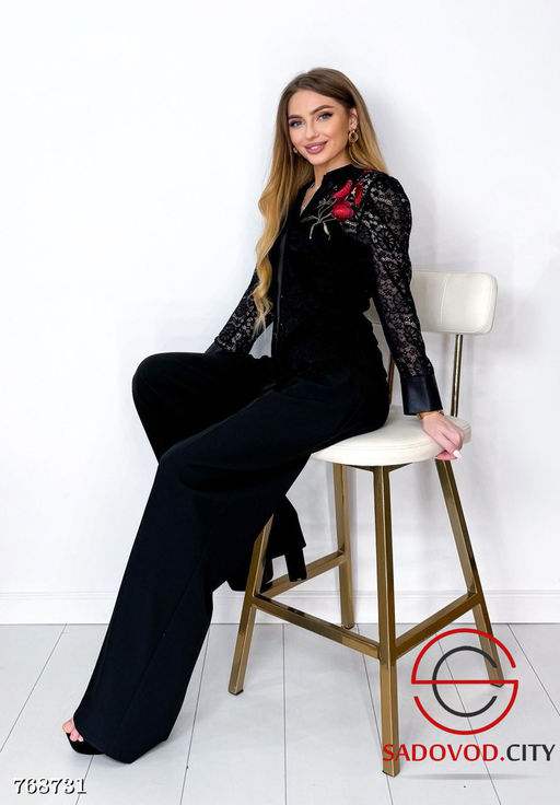 Гипюровая блузка с розочкой - Bruno фото 2