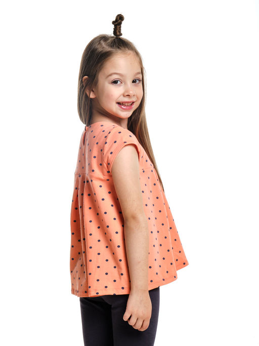 Комплект для девочки детский сад с лосинами UD 1624 персик горошек - Mini maxi фото 10