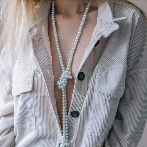 Бусы «Жемчуг» нить, шар №6, белые, L=117 см