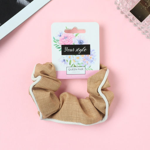 Цена за 3 шт. Резинка для волос «Орбита», классика края, 10 см, коричнево-белая