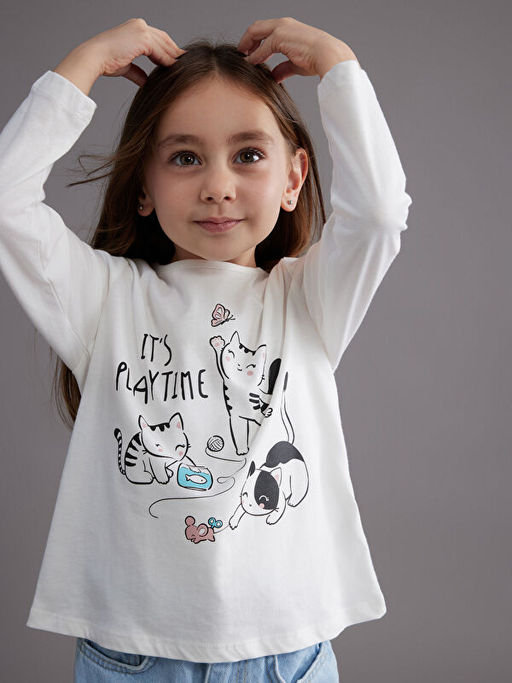 Bisiklet Yaka K?z ?ocuk Ti??rt 2li