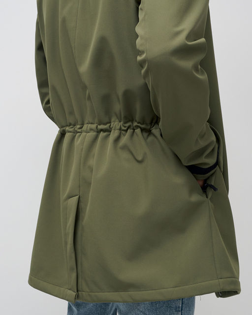 Парка спортивная мужская с капюшоном softshell цвета хаки 9565Kh - Mtforce фото 19